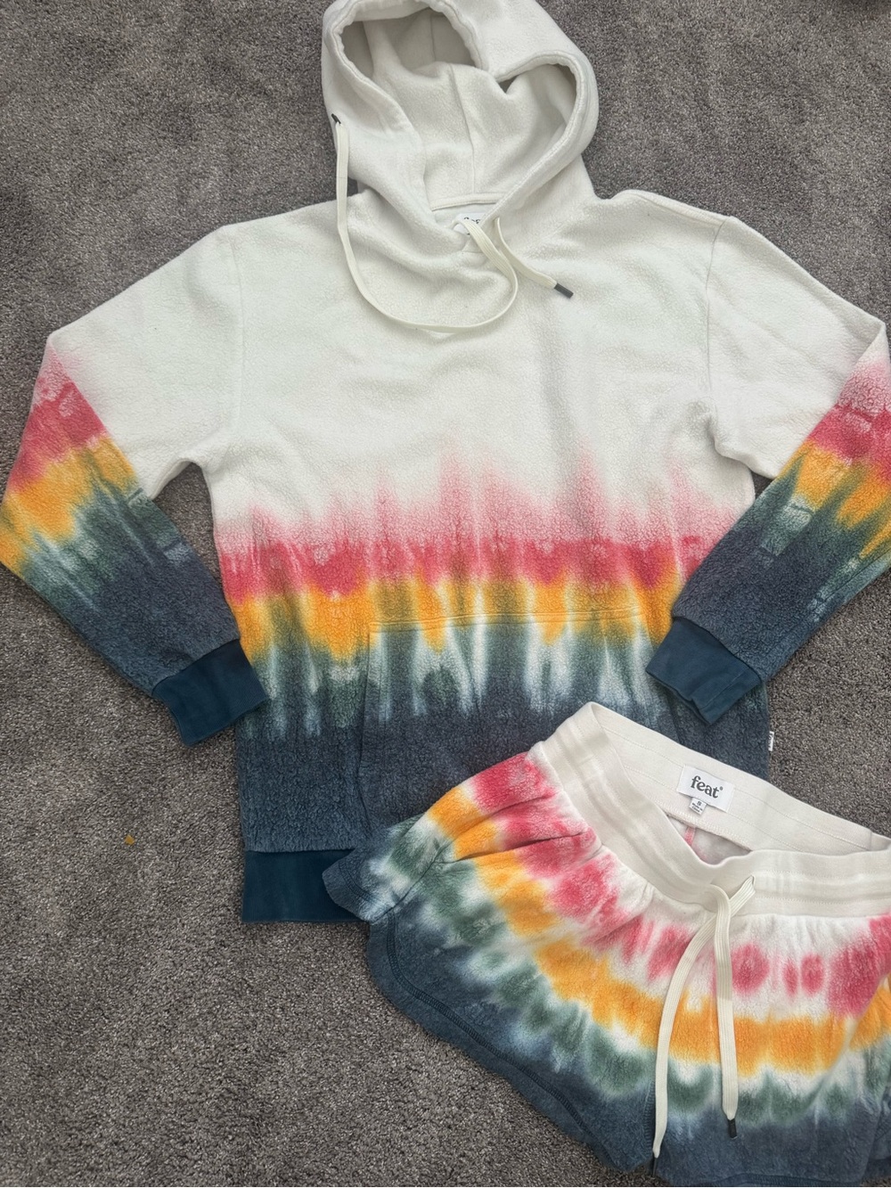 Feat Hoodie & Shorts Matching Set in Tie-Dye